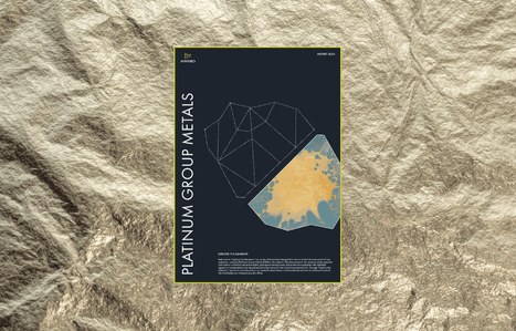 Cover of the Platinum Group Metals (PGM) report by Minviro, featuring a geometric abstract design with metallic and mineral textures, titled 'Explore the Elements' and dated August 2024.